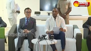 AP Minister Mekapati Goutham Reddy Press Meet | Mangalagiri | Sakshi TV