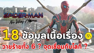 Spider-Man: No Way Home : 18 ข้อมูลเนื้อเรื่องจากเทรลเลอร์..วายร้ายทั้ง 6 ? จุดเชื่อมกับโลกิ ?