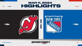 NHL Highlights | Devils vs. Rangers - March 11, 2024