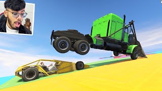 888.888% People Break Keyboard in Pieces After This IMPOSSIBLE Car Parkour Race in GTA 5!