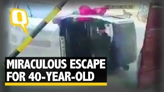 The Quint: CCTV Footage: 40-Yr-Old Woman’s Miraculous Escape from an Accident