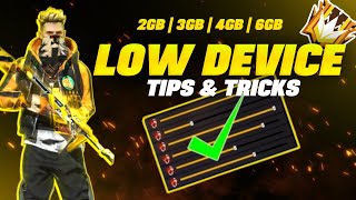 LOW DEVICE SECRET TIPS \u0026 TRICKS | 3GB 4GB 6GB DIVICE SECRET HEADSHOT TIPS | [ FREE FIRE ]