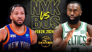 New York Knicks vs Boston Celtics  Game Highlights | February 24, 2024 | FreeDaw