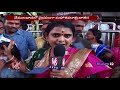 teenmaar chandravva conversation with devotees vemulawada temple v6 news