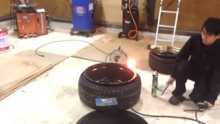 explosion 絶対に失敗しない爆発ビード上げ 引っ張り18×10J 215/35 Tire stretching