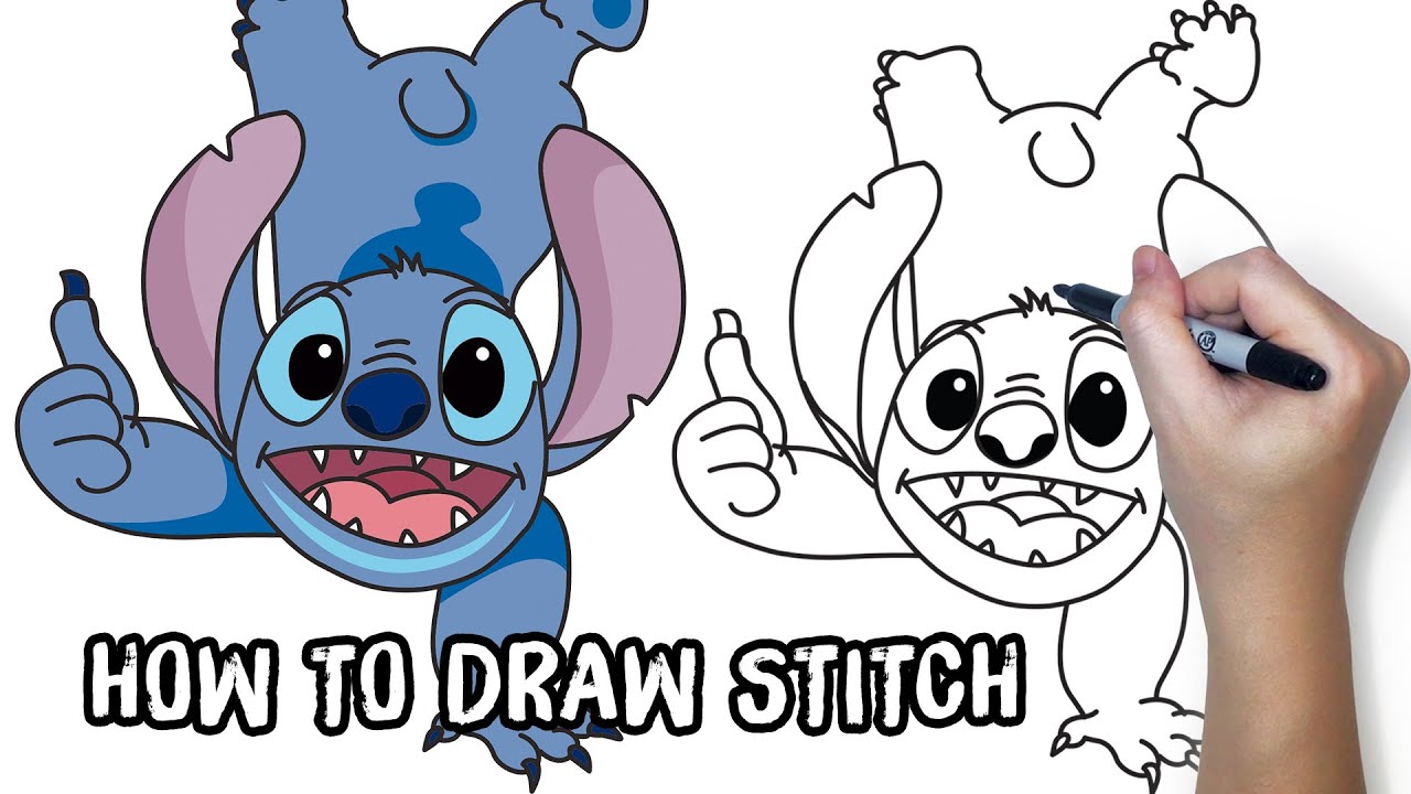 How To Draw Stitch Step By Step Easy | Stitch Handstand - YouTube