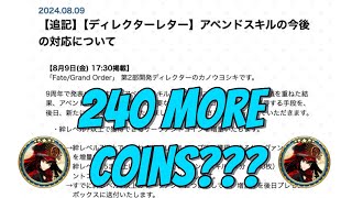 240 More COINS???? Big Servant Coin Changes | Fate/Grand Order JP