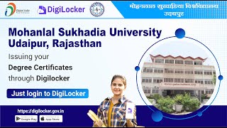 Mohanlal Sukhadia University, Udaipur, Degree Certificates Download by Digilocker