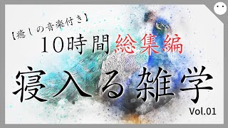 【10時間総集編】おやすみ前に寝入る雑学・音声・癒しのBGM付き【寝落ち用・睡眠用・リラックス用・作業用・ラジオ感覚・聞き流し・ヒーリング】