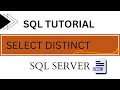 SQL SELECT DISTINCT statement | SQL Tutorial for beginners