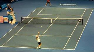 Lleyton Hewitt Hits winner Against Andy Roddicks Serve