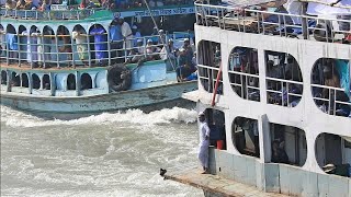 যাত্রী বোঝাই হয়ে দুটো লঞ্চের অসম গতিযুদ্ধ চরমোনাই মাহফিল থেকে ফেরার পথে | Extreme Launch Lover