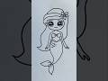 How To Draw Barbie Mermaid chibi #shorts #drawing #art #trending #youtubeshorts #ytshorts #mermaid