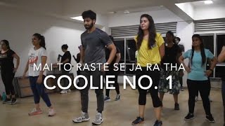 COOLIE NO.1 SONG DANCE || MAIN TO RASTE SE JA RAHA THA || TUJHE MIRCHI LAGI TO MAIN KYA KARUN