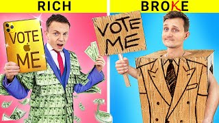 Rich vs Broke Students / President Elections! Funny Situations in College
