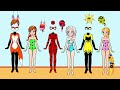 PAPER DOLLS RAPUNZEL ELSA ANNA DRESSES UP SUPERHERO LADYBUG HANDMADE PAPERCRAFTS