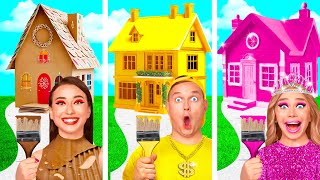 One Colored House Rich vs Broke vs Giga Rich | Crazy Challenge by BaRaDa