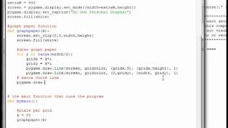 Python-Pygame Lesson: My Grapher (pt 2) making the graph paper