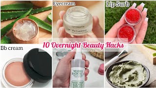 10 Overnight Beauty Tips That You Must Follow ||  DIY eye Cream, Face Mist, Tann