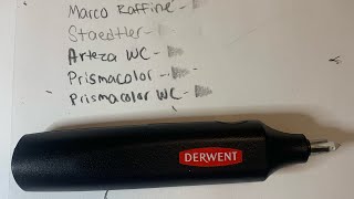 Testing out Derwent battery-operated eraser on dark colors