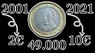 RARE 1 Euro Spain 2001 - 49.000