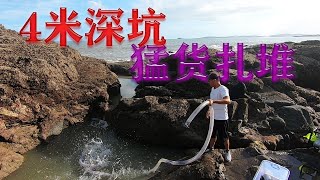 最底潮的4米深水坑，猛货扎堆聚集，阿灶抓得心里发慌，太吓人了