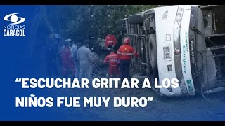 Hablan socorristas que atendieron fatal accidente de bus en Boyacá: "Fue impresionante la escena"