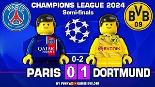 PSG vs Borussia Dortmund 0-1 (0-2) Champions League 2024 • All Goals & Highlights in Lego Football