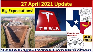 Tesla Gigafactory Texas 27 April 2021 Cyber Truck & Model Y Factory Construction Update (07:45AM)