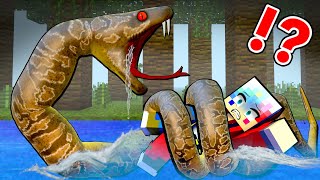 【人喰い巨大ヘビ⁉️🐍】キャンプ場でアナコンダに出会うマインクラフト😱【マイクラ】ぽっぴんず