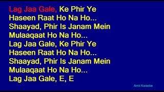 Lag Jaa Gale - Lata Mangeshkar Hindi Full Karaoke with Lyrics