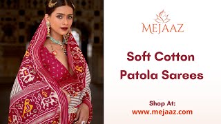 Soft Cotton Patola Sarees With Blended Silk Border |  #sareedraping #cottonsaree #saree