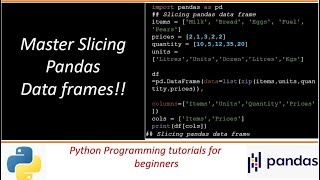 Slicing Pandas Dataframe
