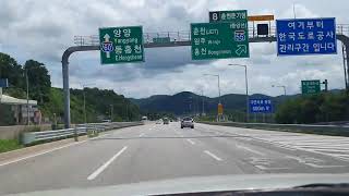 [Driving] timelapse , 수도권제1순환고속도로 하남JC → 서울양양고속 인제TG , 약123KM (2024년 7월 25일)