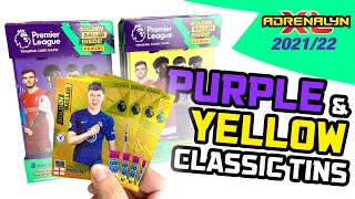 *FOUR* GOLDEN BALLERS!! | Panini ADRENALYN XL Premier League 2021/22 CLASSIC TINS (Purple & Yellow)