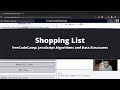 Shopping List (Basic JavaScript) freeCodeCamp tutorial