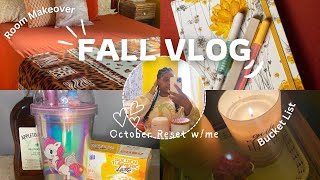 Fall Vlog🍂| Room makeover, trying fall drink & Goal Setting | October Reset