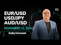 EUR/USD, USD/JPY, AUD/USD Price Forecast Today: Euro, Yen, Dollar Technical Analysis (November 11)