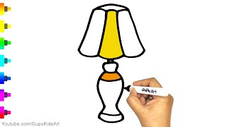 Table Lamp drawing for kids | How to Draw a Table Lamp easy