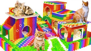DIY - How To Make Amazing Kitten Cat House From Magnetic Balls (Satisfying) - Magnet Balls