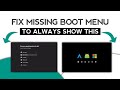 Fix Missing Dual Boot GRUB Menu | Linux/Windows UEFI Dual Boot Error