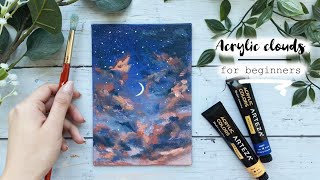 How to Paint Clouds | Cloud Painting | Easy Acrylic Painting for Beginners