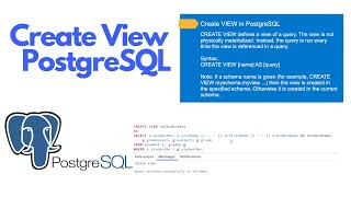 Create View in postgres (Beginner Guide) | PostgreSQL Tutorial