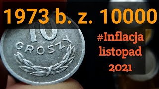 Szok 10 groszy warte 10000 złotych, moneta PRL rocznik 1973 unikat bez znaku Notowania Listopad 21