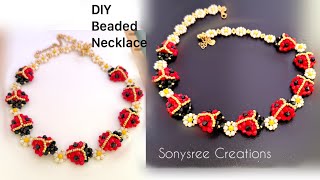 Ladybug Beaded Necklace || How to Make ladybug