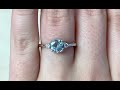 1.10 carat round cut aquamarine set in prongs foxcroft ring hand video