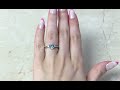 1.10 carat round cut aquamarine set in prongs foxcroft ring hand video