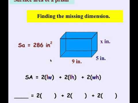 Surface Area Prism and Missing Side Surface Area Prism and Missing Side