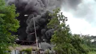 The motobike factory in Vientiane burnt 12/06/2012 ໄຟໄໝ້ Laos