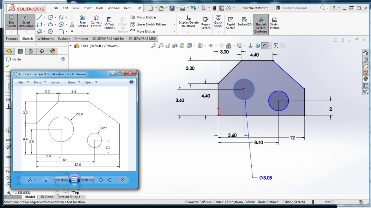 Latihan Solidworks 002 Sketch Youtube Latihan Solidworks 002 Sketch Youtube